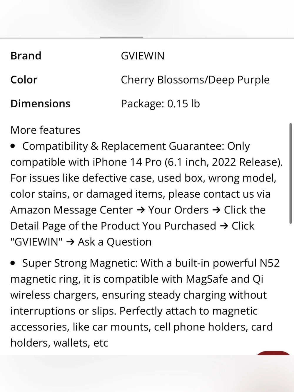 iPhone 14 Pro Shockproof Case MagSafe CHERRY BLOSSOMS DEEP PURPLE Translucent